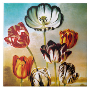 Carreau Tulipes sous le ciel Tile