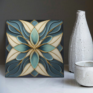 Carreau Tulipes sur Carrelage en céramique Art Nouveau Ble
