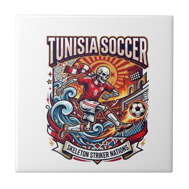 Carreau Tunisie Football Skeleton Buteur Nations Premium S (Devant)