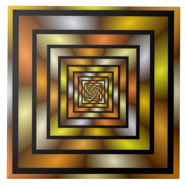 Carreau Tunnel lumineux coloré Trippy Fractal Graphisme (Devant)