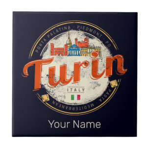 Carreau Turin Piedmont Retro Skyline Pâtes Vintages italie