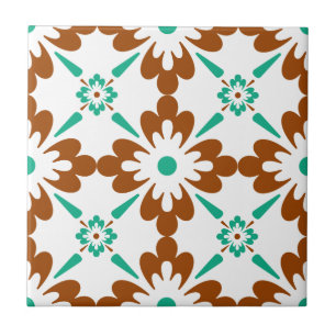 Carreau Turqouise Brown Et Blanc Espagnol Carrelage Motif