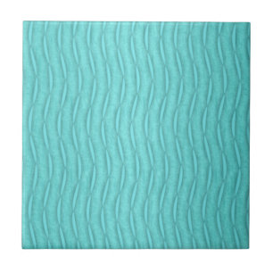Carreau Turquoise Aquamarine Délavé Motif Ondulé Vertical