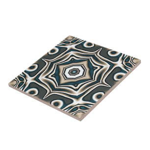 Carreau Turquoise ardoise bleu gris Taupe Brown tribu ethn