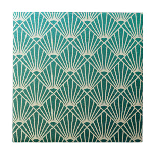 Carreau turquoise, beige, Art nouveau, art déco, ventilate