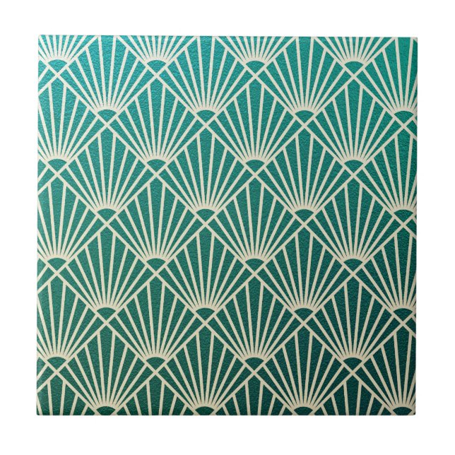 Carreau turquoise, beige, Art nouveau, art déco, ventilate (Devant)
