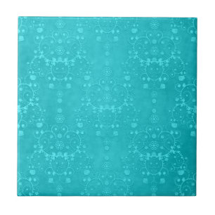 Carreau Turquoise Clair Téalgue Aqua Motif Damassé