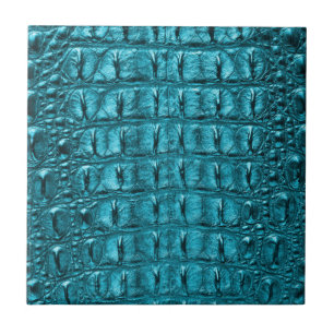 Carreau turquoise empreinte d'alligator bleu bleu d'aqua t