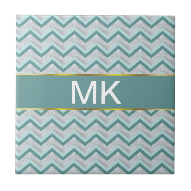 Carreau Turquoise et perles ZigZag (Devant)