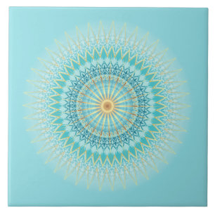 Carreau Turquoise Gold Boho Mandala