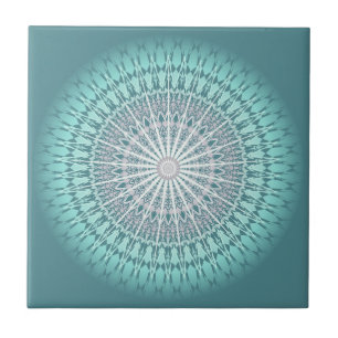 Carreau Turquoise Green Chevron Mandala
