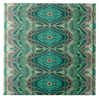 Carreau Turquoise Paua Art Nouveau Motif fractal