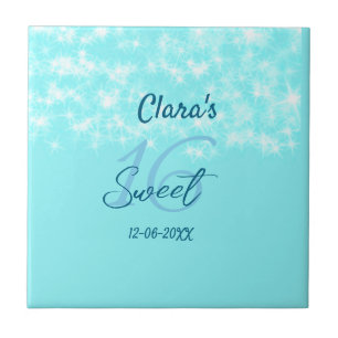 Carreau Turquoise sarcelle agate doux 16 anniversaire ajou