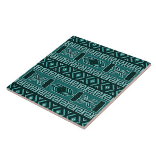 Carreau Turquoise Sud-Ouest Tribal Aztec Motif