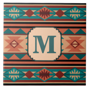 Carreau Turquoise Terracotta Monogram