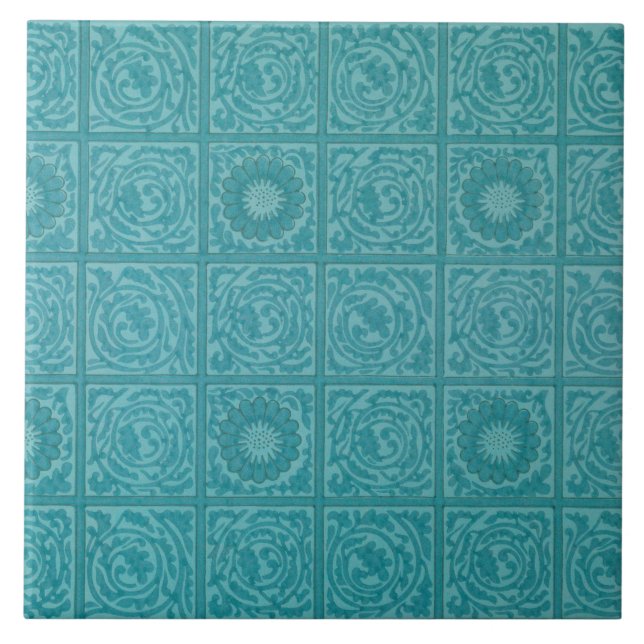 Carreau Turquoise Tile Motif (par William Morris) (Devant)