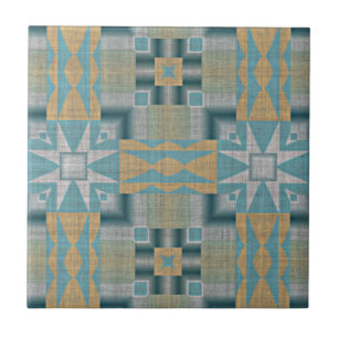 Carreau Turquoise Turquoise Bleu Jaune Orange Ethnic Tribe