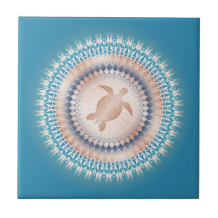 Carreau Turtle rose Gold Turquoise Mandala