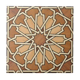 Carreau tuscan black gold flower circle tiles
