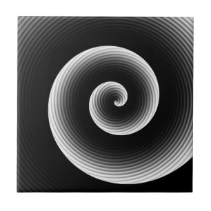 Carreau Twirl noir et blanc moderne