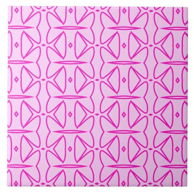 Carreau Two Toned Pink Pattern Ceramic Tile (Devant)