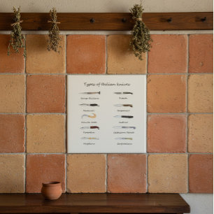 Carreau Types de couteaux italiens - Tableau illustré