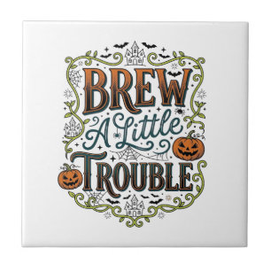 Carreau Typographie de sorcière d'Halloween Brasse Un Peu 
