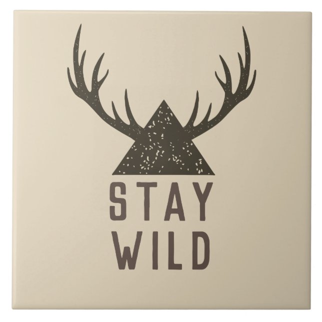 Carreau Typographie de Stay Wild Antlers (Devant)