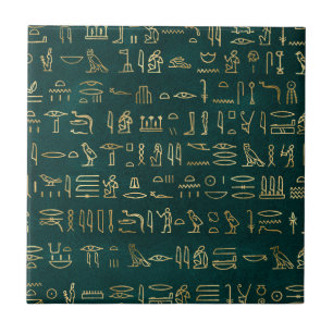 Carreau Typographie égyptienne des Hiéroglyphes d'or