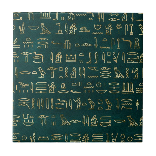 Carreau Typographie égyptienne des Hiéroglyphes d'or (Devant)