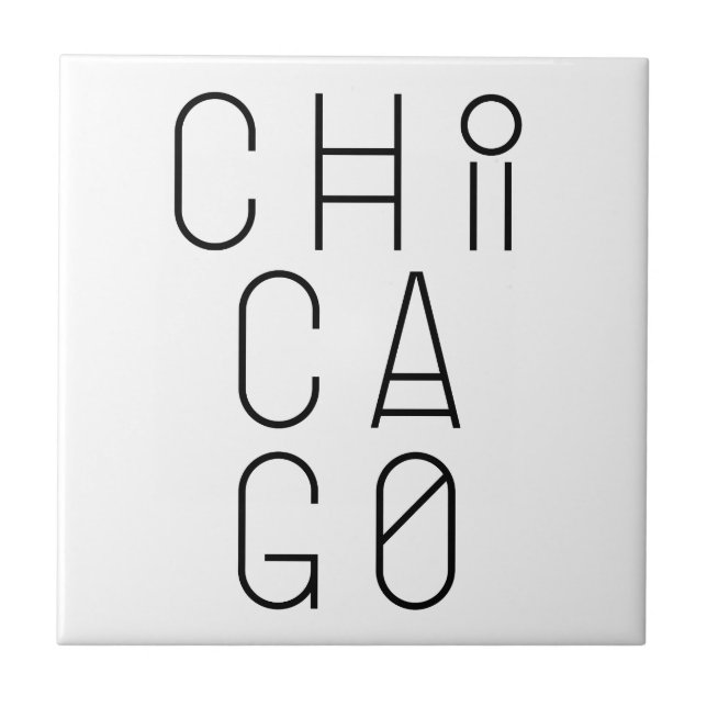 Carreau Typographie géométrique moderne de Chicago (Devant)