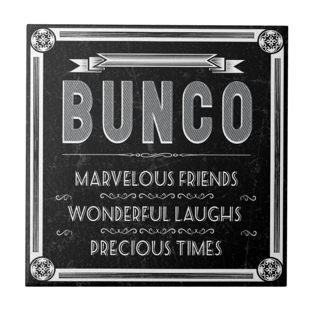Carreau Typographie Vintage Bunco (Devant)