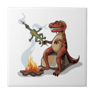 Carreau Tyrannosaurus Rex Cuisine Nourriture Au-Dessus D'U