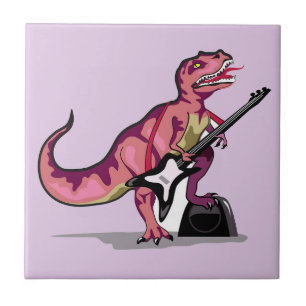 Carreau Tyrannosaurus Rex Jouant La Guitare.