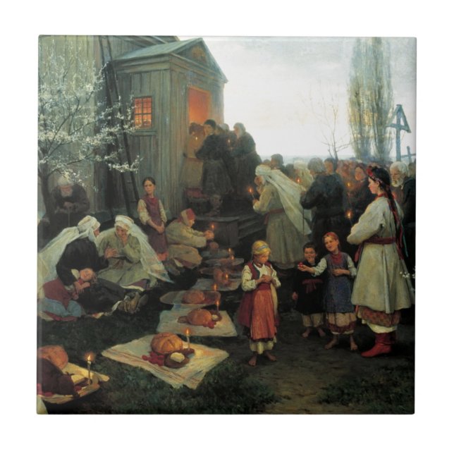 Carreau Ukrainien Pâques/bénédiction Den de velyk (Devant)