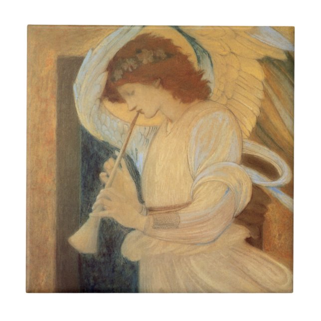 Carreau Un ange jouant du flageolet de Burne-Jones (Devant)