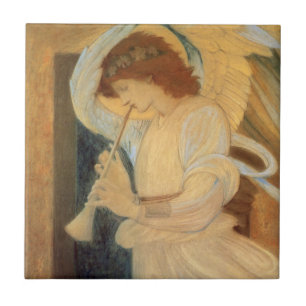 Carreau Un ange jouant du flageolet par Burne Jones
