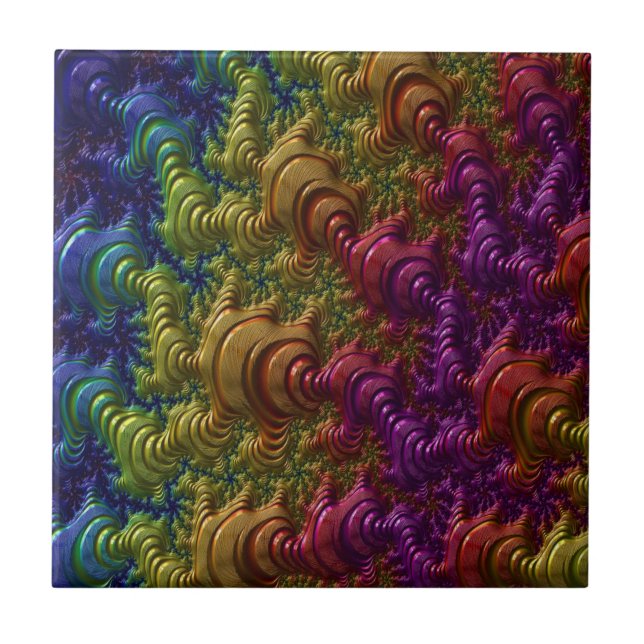 Carreau Un arc-en-ciel mignon et drôle gouttes de larmes A (Devant)