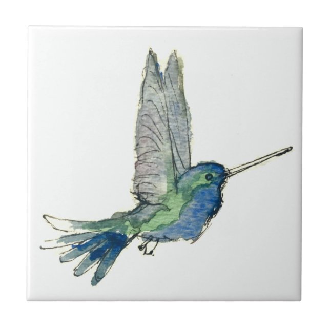 Carreau Un cadeau en carrelage en céramique d'un colibri b (Devant)