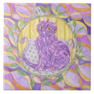 Carreau Un chat à plumes