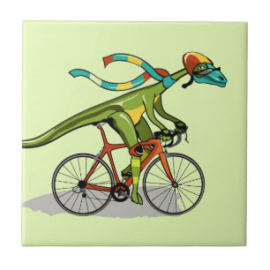 Carreau Un Dinosaure Anabisetia À Vélo.