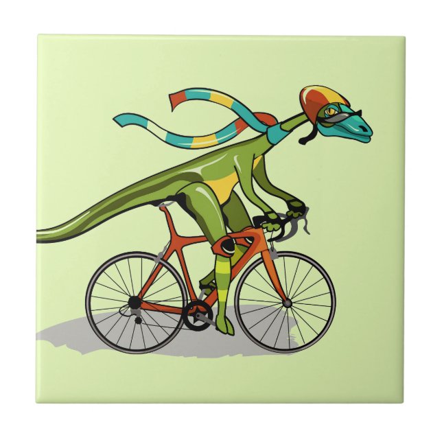 Carreau Un Dinosaure Anabisetia À Vélo. (Devant)