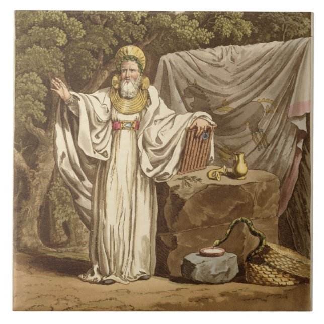 Carreau Un druide de voûte dans son habitude juridique, (Devant)