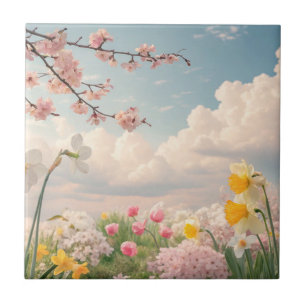 Carreau Un fond floral printanier