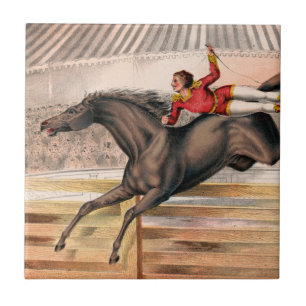 Carreau Un Interprète De Cirque À Cheval De Voûte