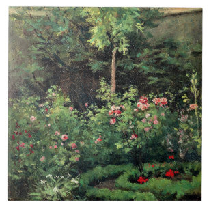 Carreau Un jardin de roses par Camille Pissarro,