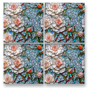 Carreau Un Joli Modèle Floral De Faux Mosaïque