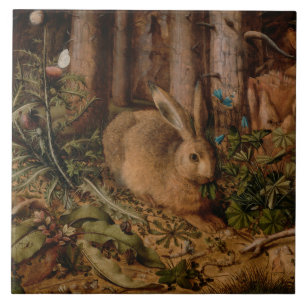 Carreau Un lièvre dans la forêt (par Hans Hoffmann)