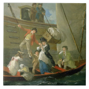 Carreau Un marin marié adieu, c.1800 (huile sur le