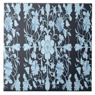Carreau Un motif floral bleu transparent et moderne